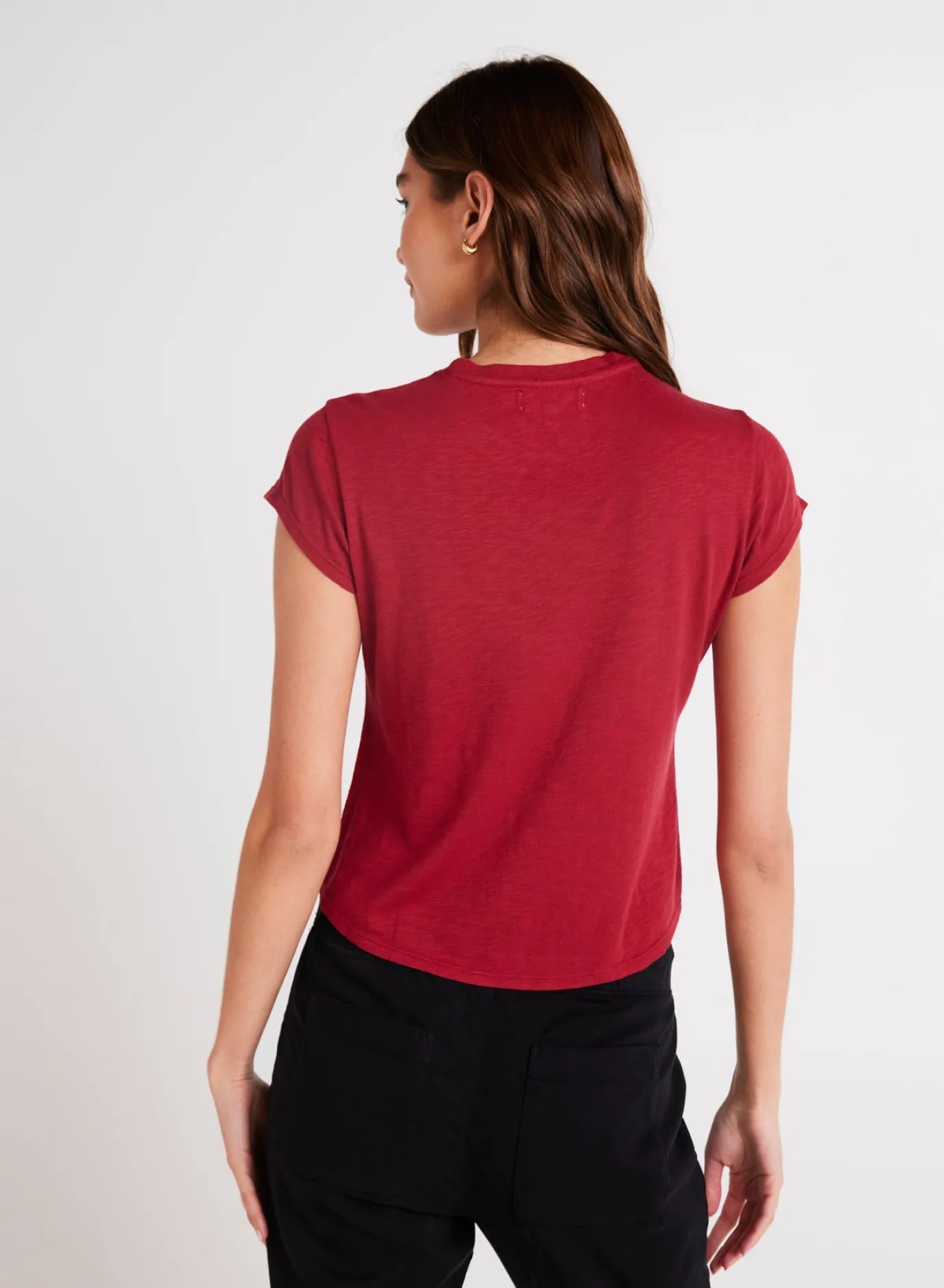 Bella Dahl Baby Crew Tee - Ruby Red- Essentials Tops