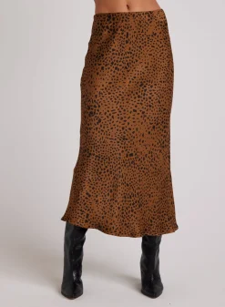 Bella Dahl Bias Midi Skirt - Bronzed Maple- Skirts