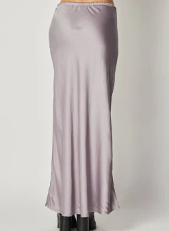 Bella Dahl Bias Satin Skirt with Tie - Glacier Grey- Skirts