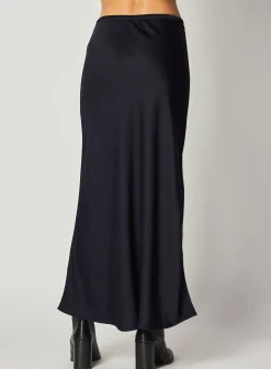 Bella Dahl Bias Skirt with Tie - Navy Eclipse- Skirts