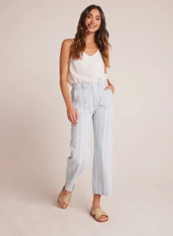 Bella Dahl Blakely Utility Wide Leg Crop - Bleach Stripe Wash- Pants