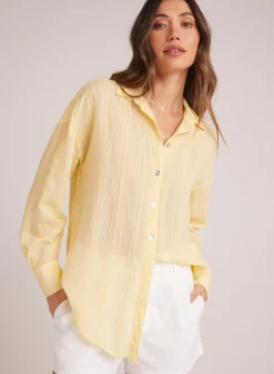Bella Dahl Boyfriend Button Down - Citron Yellow- Button Down
