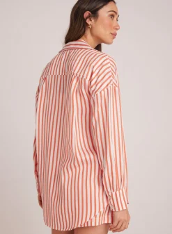 Bella Dahl Boyfriend Button Down - Sunset Blaze Stripe- Button Down
