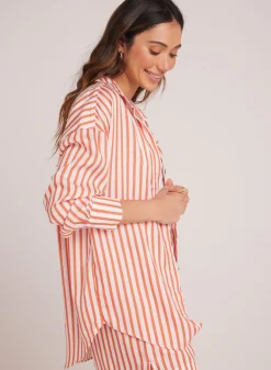 Bella Dahl Boyfriend Button Down - Sunset Blaze Stripe- Button Down