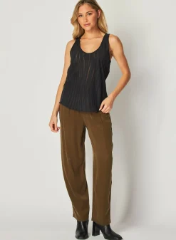 Bella Dahl Burn Out Scoop Neck Tank - Black Zebra- Sleeveless