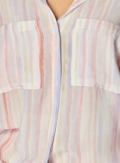 Bella Dahl Button Down Hipster - Sunrise Stripe Print- Button Down
