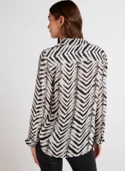 Bella Dahl Button Down Shirt - Batik Chevron Print- Button Down