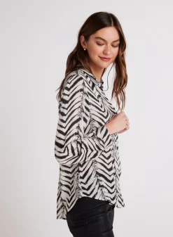 Bella Dahl Button Down Shirt - Batik Chevron Print- Button Down