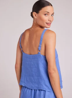 Bella Dahl Button Front Cami - Bahia Blue- Sleeveless