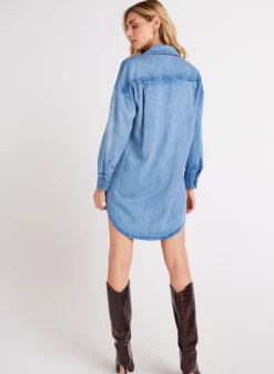 Bella Dahl Button Front Shirt Dress- Vintage Horizon Wash- Short Dresses