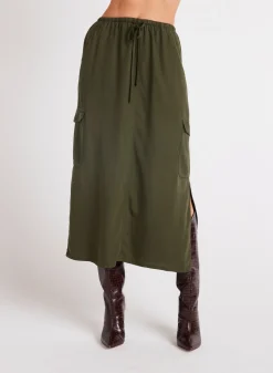 Bella Dahl Cargo Midi Skirt - Italian Herb- Seasonal Essentials
