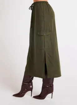 Bella Dahl Cargo Midi Skirt - Italian Herb- Skirts