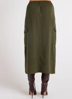 Bella Dahl Cargo Midi Skirt - Italian Herb- Essentials Bottoms