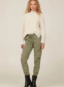 Bella Dahl Cargo Track Pants - Soft Army- Joggers