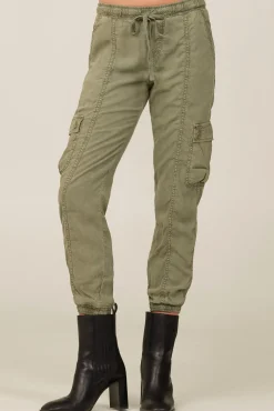 Bella Dahl Cargo Track Pants - Soft Army- Joggers