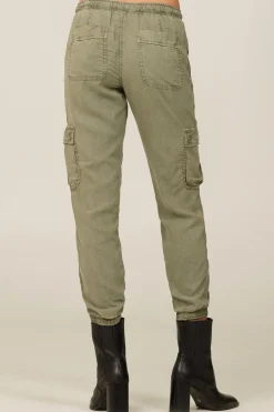 Bella Dahl Cargo Track Pants - Soft Army- Pants
