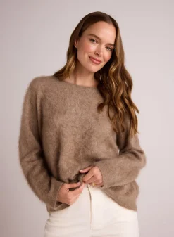 Bella Dahl Cashmere Fuzzy Crew Neck - Soft Fawn- Sweaters