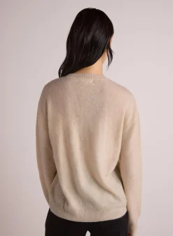 Bella Dahl Cashmere  Fuzzy Crew Neck - Rich Ivory- Sweaters