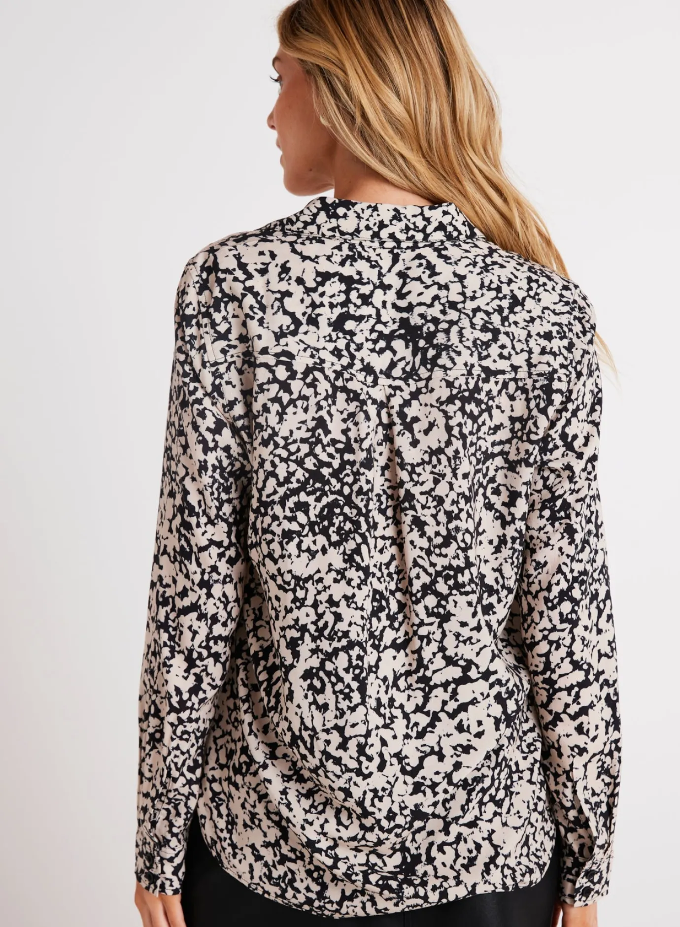 Bella Dahl Clean Shirt - Abstract Bloom Print- Long Sleeve
