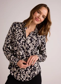 Bella Dahl Clean Shirt - Ditsy Floral Print- Long Sleeve