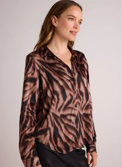 Bella Dahl Clean Shirt - Hazy Woodland Print- Button Down