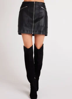 Bella Dahl Coated Faux Leather Zip Mini Skirt - - Skirts