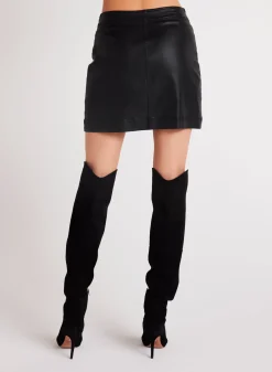 Bella Dahl Coated Faux Leather Zip Mini Skirt - - Skirts