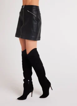 Bella Dahl Coated Faux Leather Zip Mini Skirt - - Skirts