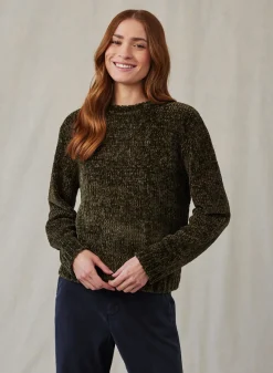 Bella Dahl Crew Neck Chenille Sweater- Italian Herb- Seasonal Essentials