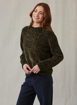 Bella Dahl Crew Neck Chenille Sweater- Italian Herb- Seasonal Essentials