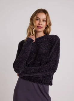 Bella Dahl Crew Neck Chenille Sweater - Galaxy Smoke- Seasonal Essentials