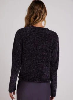 Bella Dahl Crew Neck Chenille Sweater - Galaxy Smoke- Seasonal Essentials