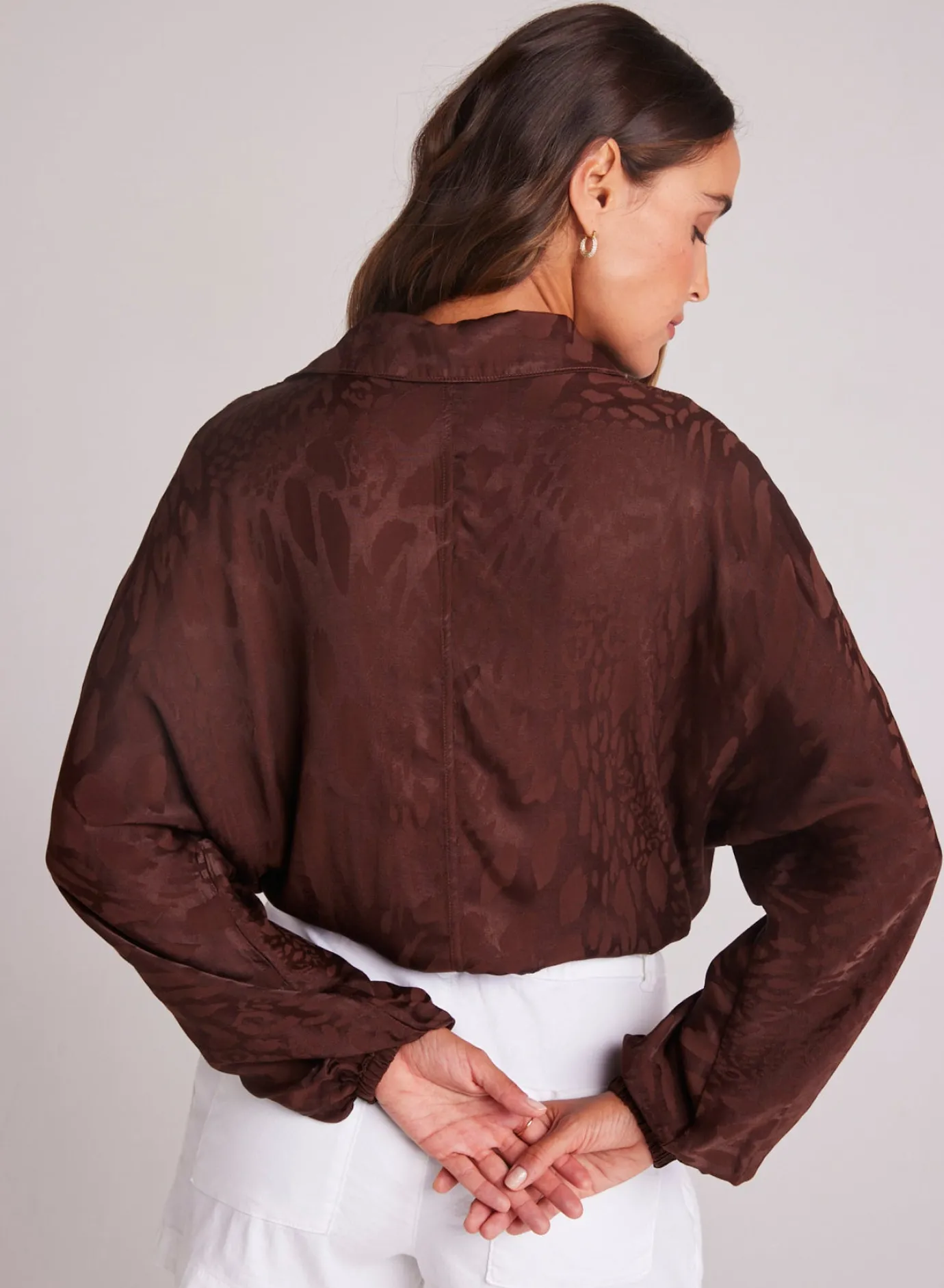 Bella Dahl Drawcord Waist Shirt - Café Noir- Long Sleeve