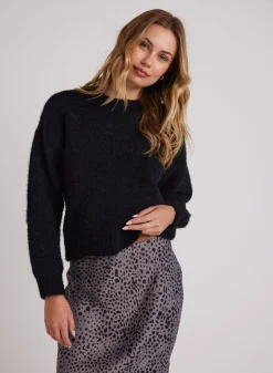 Bella Dahl Drop Shoulder Fuzzy  Chenille Sweater  - - Sweaters