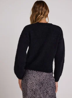 Bella Dahl Drop Shoulder Fuzzy  Chenille Sweater  - - Sweaters