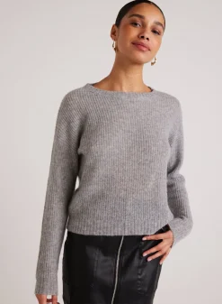 Bella Dahl Drop Shoulder Sweater - Heather Grey- Sweaters