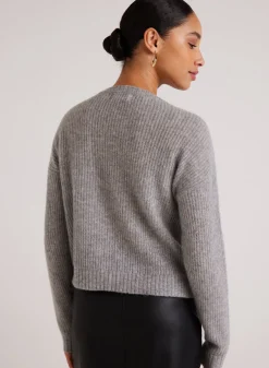 Bella Dahl Drop Shoulder Sweater - Heather Grey- Sweaters