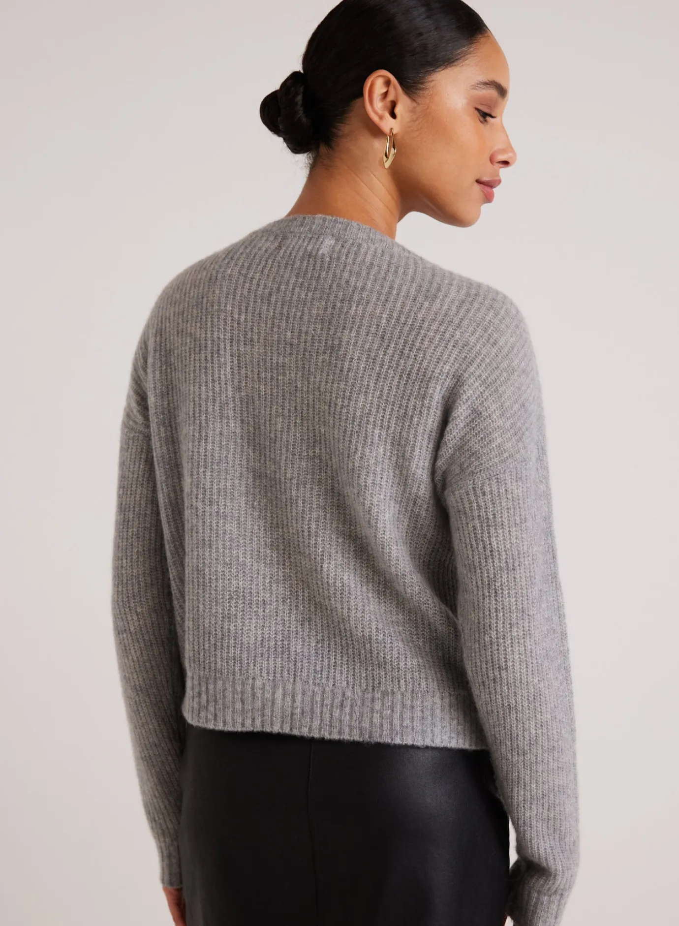 Bella Dahl Drop Shoulder Sweater - Heather Grey- Sweaters