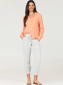 Bella Dahl Easy Drawstring Jogger - Foggy Sky- Pants