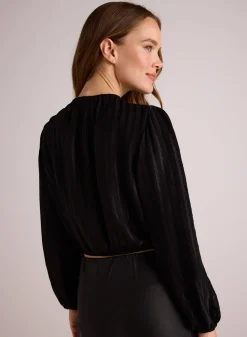 Bella Dahl Elastic Shirred Top - - Long Sleeve