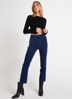 Bella Dahl Fiona Pintuck Straight Crop - Indigo Twilight Wash- Pants