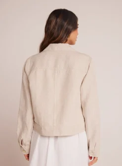 Bella Dahl Flap Pocket Shirt Jacket - Linen Sand- Outerwear