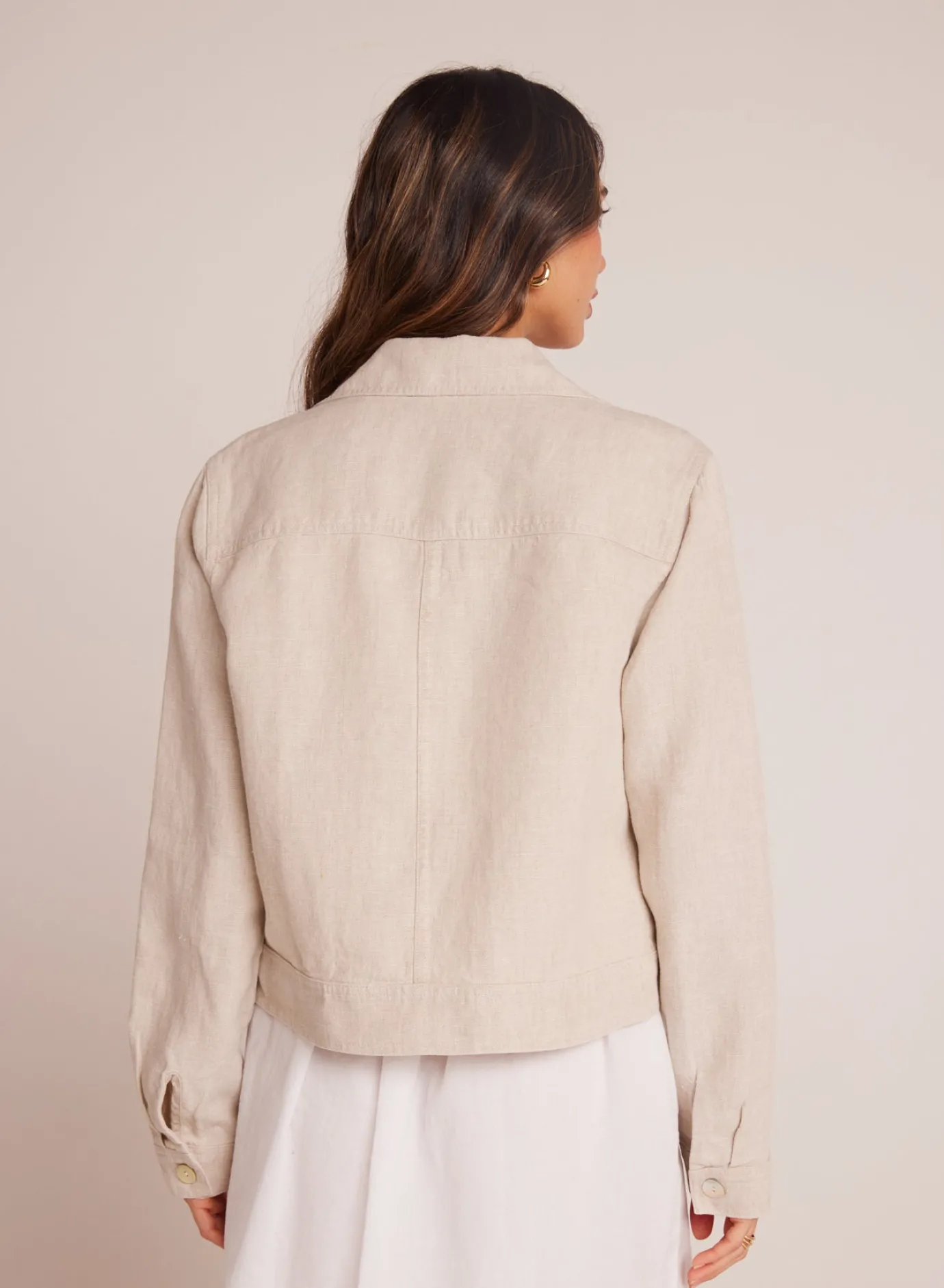 Bella Dahl Flap Pocket Shirt Jacket - Linen Sand- Outerwear