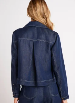 Bella Dahl Flap Pocket Utility Jacket - Dark Denim- Outerwear
