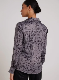 Bella Dahl Flowy Hem Button Down - Onyx Steel- Button Down