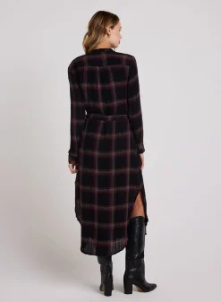 Bella Dahl Flowy Hem Maxi Dress - Autumn Sunset Plaid- Long Dresses