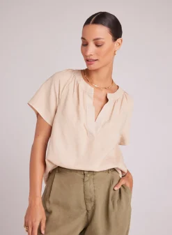 Bella Dahl Flowy Short Sleeve Pullover - Summer Khaki- Short Sleeve