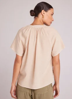 Bella Dahl Flowy Short Sleeve Pullover - Summer Khaki- Short Sleeve