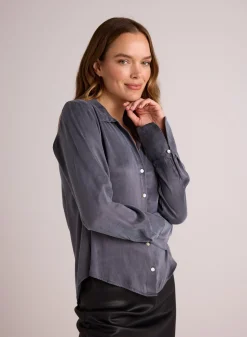 Bella Dahl Flowy Wide Collar Button Down - Slate Stone- Button Down