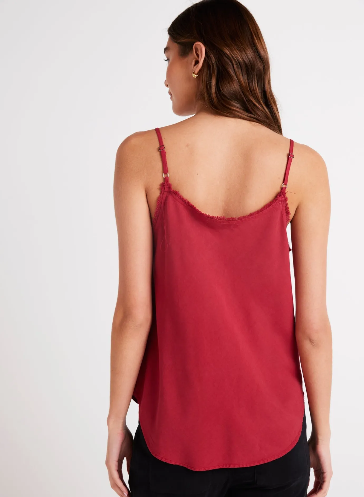 Bella Dahl Frayed Cami - Ruby Red- Essentials Tops